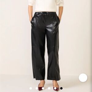 Evereve Jordan Faux Leather Wide Leg Pant – Black, Size XS (NWT)